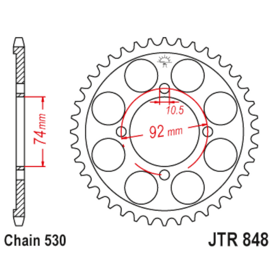 Corona de Acero 39 Dientes JTR848 JT Sprockets JTR848.39