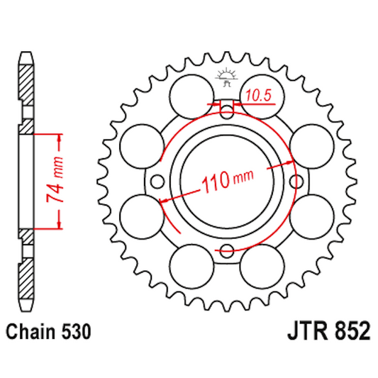 Corona de Acero 41 Dientes JTR852 JT Sprockets JTR852.41