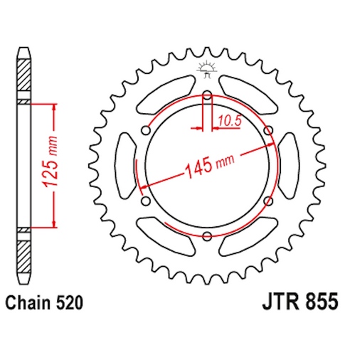 Corona de Acero 45 Dientes JTR855 JT Sprockets JTR855.45