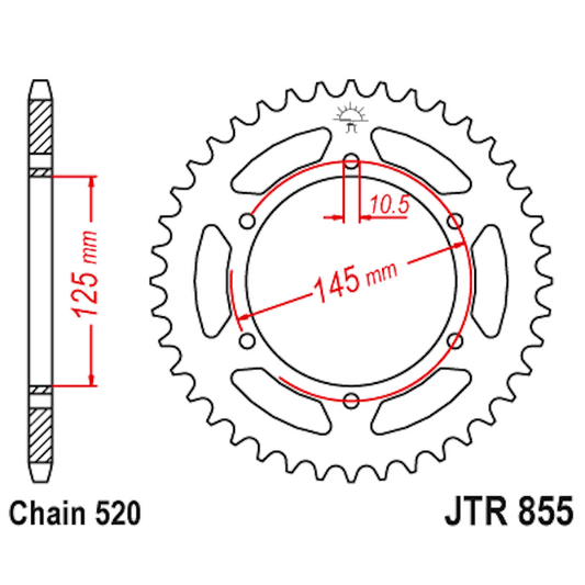 Rear sprocket Steel 45 Teeth JTR855 JT Sprockets