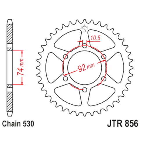 Corona de Acero 44 Dientes JTR856 JT Sprockets JTR856.44