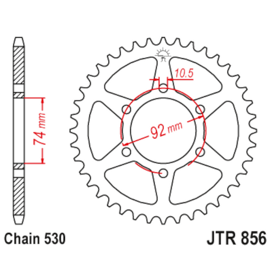 Corona de Acero 46 Dientes JTR856 JT Sprockets JTR856.46