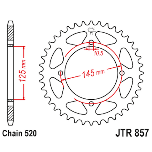 Corona de Acero 39 Dientes JTR857 JT Sprockets JTR857.39