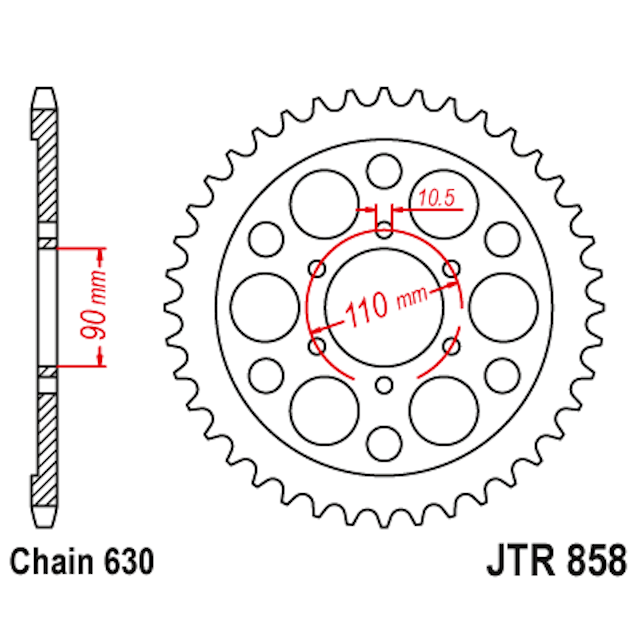 Corona de Acero 35 Dientes JTR858 JT Sprockets JTR858.35