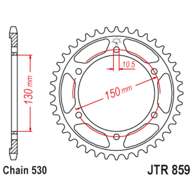 Corona de Acero 49 Dientes JTR859 JT Sprockets JTR859.49