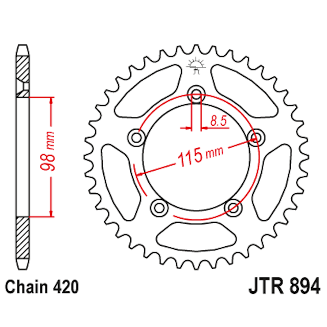 Corona Husqvarna TC 65 / KTM SX 65 Z-48 Acero JT Sprockets JTR894.48