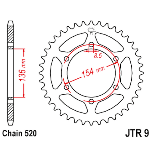 Corona de Acero 47 Dientes JTR9 JT Sprockets JTR9.47