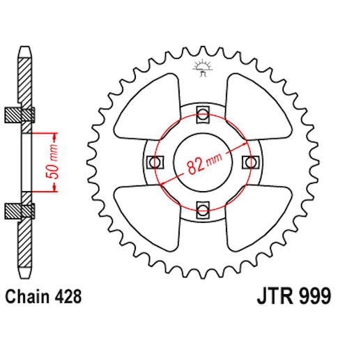 Corona de Acero 42 Dientes JTR999 JT Sprockets JTR999.42