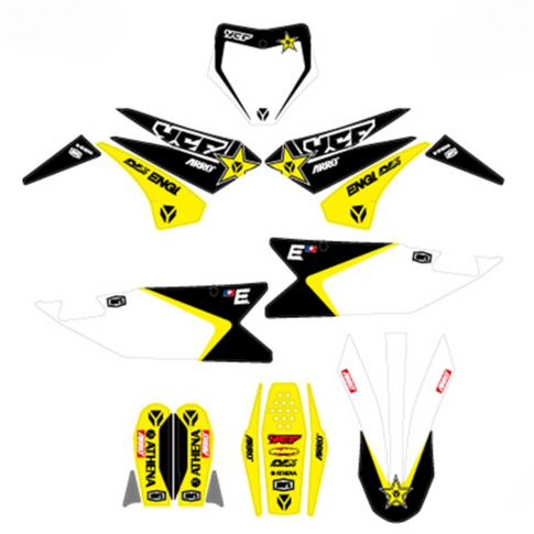 Kit de adhesivos racing YCF bigy 2022 Amarillo/Negro KDBIGY-AFT22-BK
