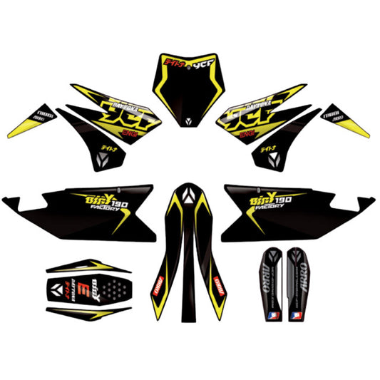 Kit de adhesivos completo YCF Bigy Factory Daytona FD190 MX 2024 KDBIGYFD19024