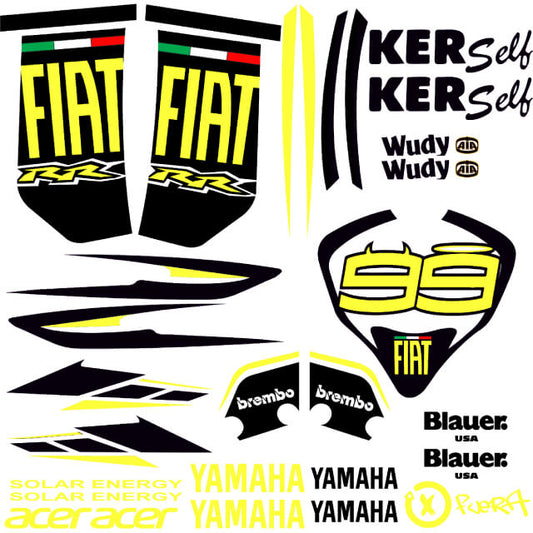Kit de autocolantes Yamaha Jog R/RR fiat Lorenzo flúor