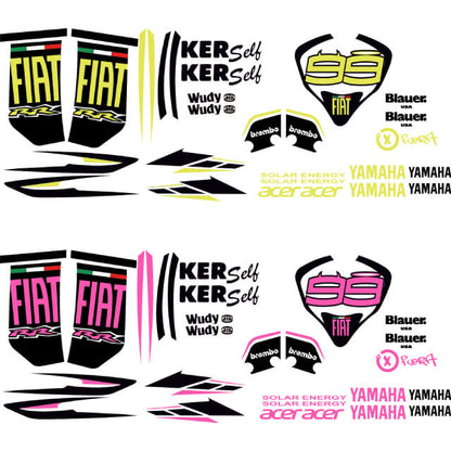 Kit de autocolantes Yamaha Jog R/RR fiat Lorenzo flúor
