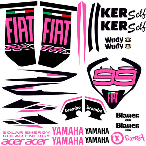 Kit de autocolantes Yamaha Jog R/RR fiat Lorenzo flúor