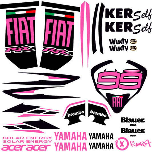 Kit de autocolantes Yamaha Jog R/RR fiat Lorenzo flúor