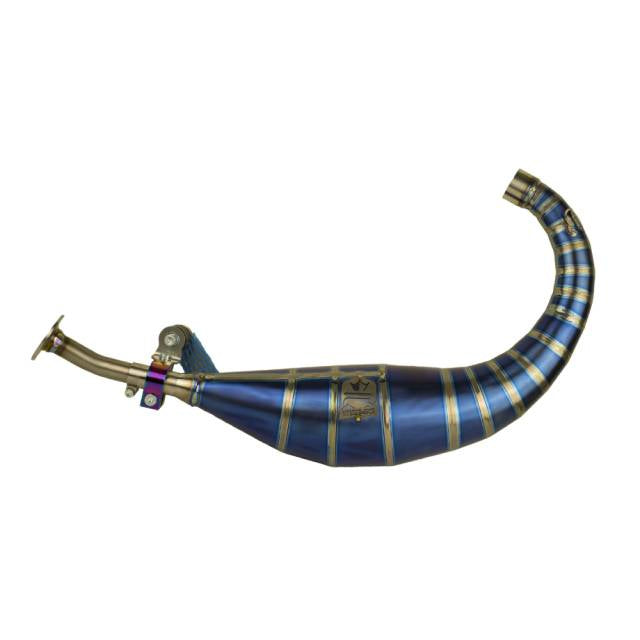 Bufanda de escape titanio azul KRM Derbi 90-100cc