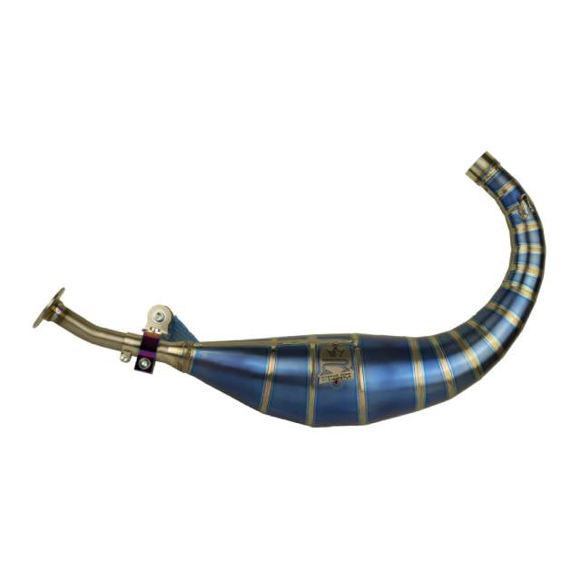 Bufanda de escape titanio azul KRM Minarelli AM6 90-100cc