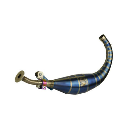 Bufanda de escape titanio azul KRM Minarelli AM6 90-100cc KR757F-257