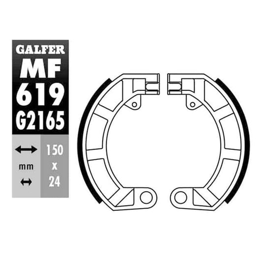 Zapatas freno trasero Vespa Primavera / Super / SL 125 >1980 Galfer MF619G2165