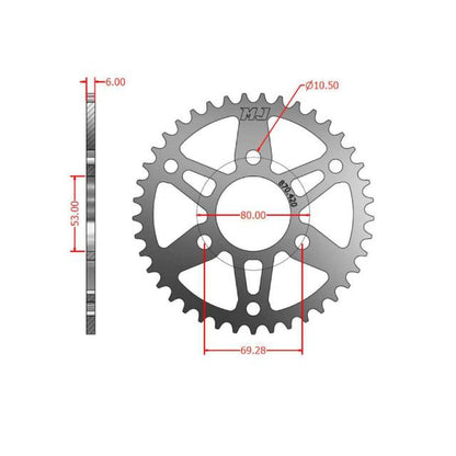 Corona llantas VMC 3 agujeros Pitbike paso 420 MJ Corse