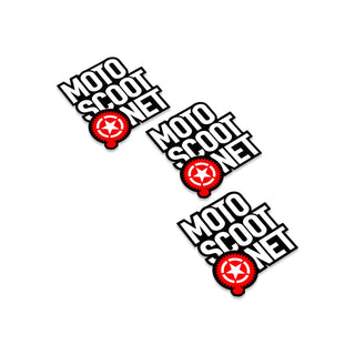 Motoscoot square sticker - white