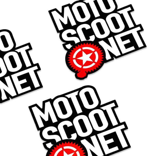 Motoscoot square sticker - white