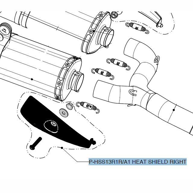 Protetor de calor P-HSS13R1R/A1 direito Akrapovic - carbono