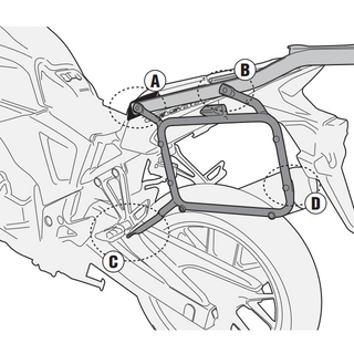 Suitcase rack lateral Monokey-Retro-Fit Honda CBX 500 13-16 Givi