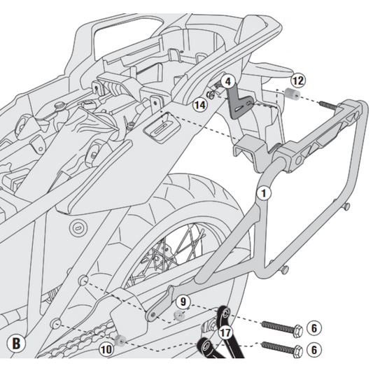 Suitcase rack lateral Monokey Cam-Side Honda CRF 1000 L Africa Twin 16-17 Givi