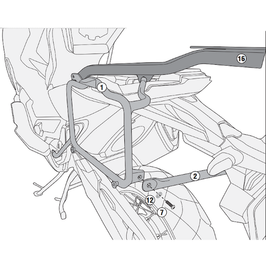 Suitcase rack lateral Monokey-Retro-Fit Honda X-Adv 2017 Givi