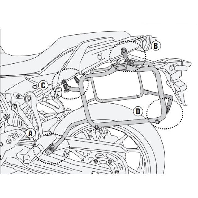 Portamaletas lateral Monokey-Retro-Fit Yamaha Tracer 700 >2020 Givi