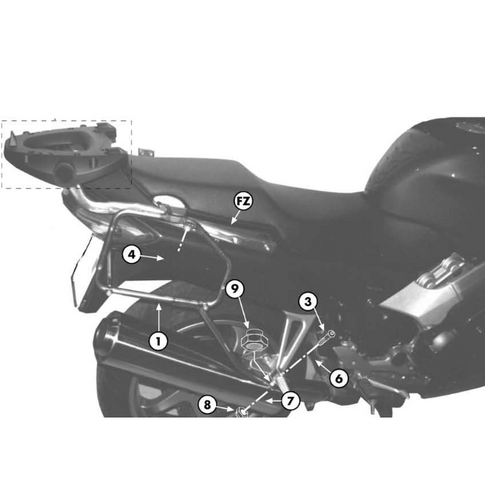 Support valises latéral Monokey-Retro-Fit Honda VFR 800 98-01 Givi