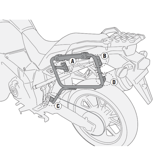 Suitcase rack lateral Monokey Cam-Side Suzuki DL V-Strom 1000 2014 Givi
