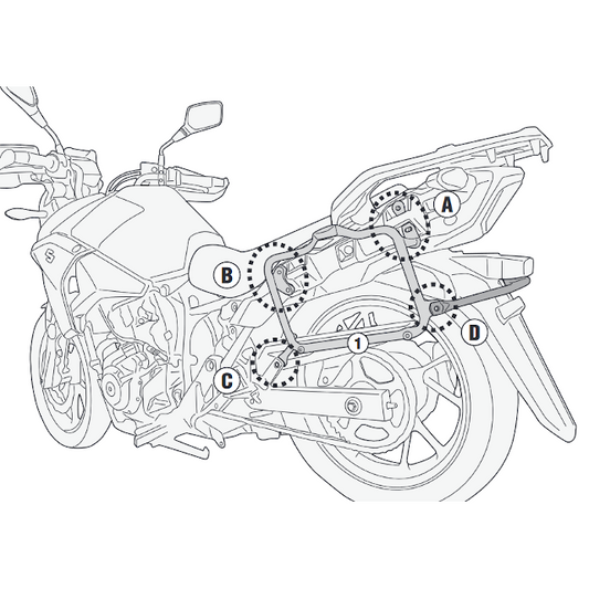 Suitcase rack lateral Monokey-Retro-Fit Suzuki DL V-Strom 250 17-18 Givi