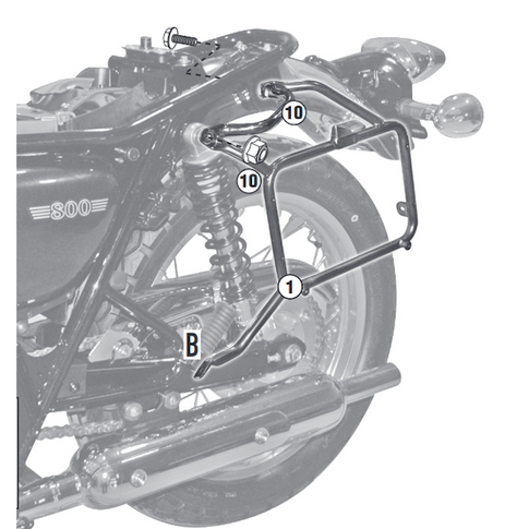 Portamaletas lateral Monokey-Retro-Fit Kawasaki W 800 2011 Givi PL4101