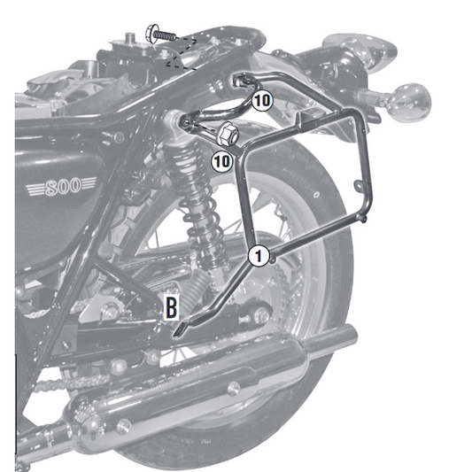 Suitcase rack lateral Monokey-Retro-Fit Kawasaki W 800 2011 Givi