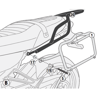 Support valises latéral Monokey-Retro-Fit Kawasaki Z900RS 2018 Givi