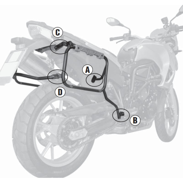 Support valises latéral Monokey Cam-Side BMW F GS 650/700/800 08-13 Givi