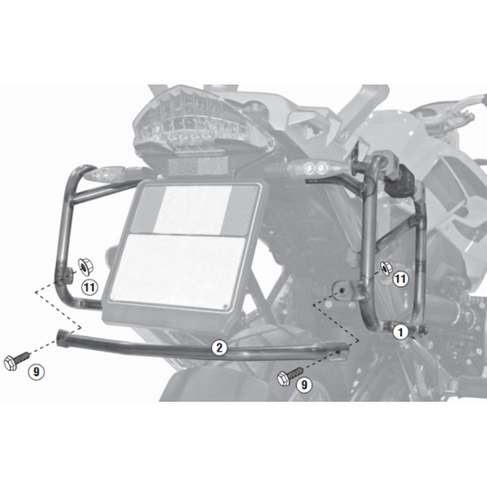 Lateral luggage rack Monokey Cam-Side BMW R GS Adventure 1200 04-22 Givi 