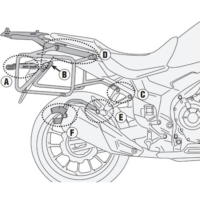 Portamaletas lateral One-Fit Monokey Cam-Side Honda CB 500 X 19-21 Givi PLO1171CAM
