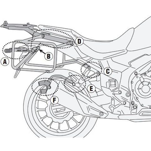 Portamaletas lateral One-Fit Monokey Cam-Side Honda CB 500 X 19-21 Givi PLO1171CAM