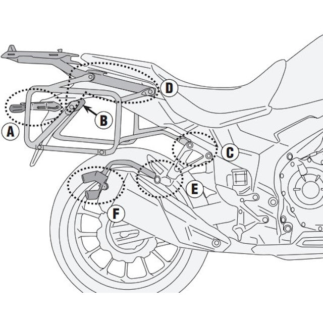 Portamaletas lateral One-Fit Monokey Honda CB 500 X 19-21 Givi PLO1171MK