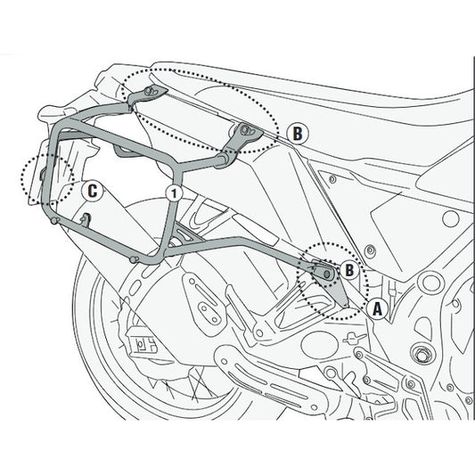 One-Fit Monokey Cam-Side Side Pannier Holder Yamaha Ténéré 700 >2019 Givi