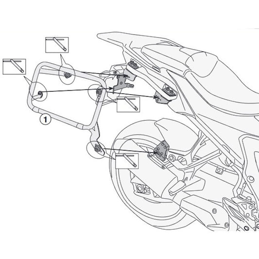 Suitcase rack lateral One-Fit Monokey Cam-Side BMW S 1000 XR 20-21 Givi