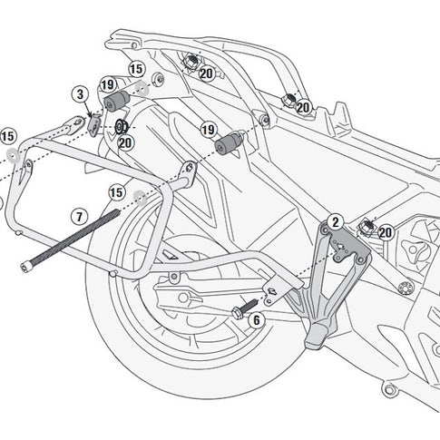 Suitcase rack lateral One-Fit Monokey Cam-Side Triumph Tiger 900 20-21 Givi