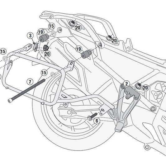 Suitcase rack lateral One-Fit Monokey Triumph Tiger 900 20-21 Givi