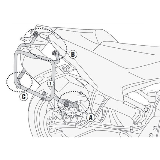 Suitcase rack lateral One-Fit Monokey Cam-Side KTM 790 Adventure-R 19-20 Givi