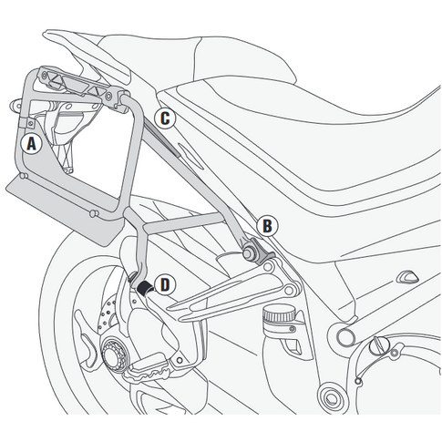 Suitcase rack lateral rapid release Monokey Cam-Side Ducati Multistrada 1260 18 Givi