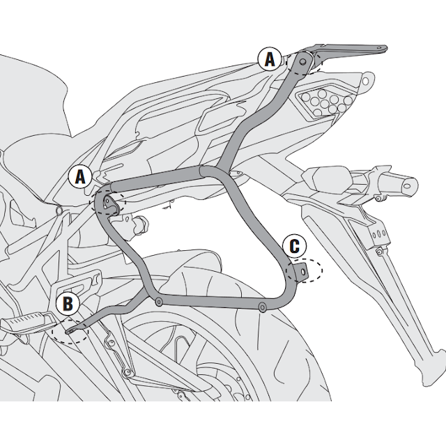 Support valises latéral Monokey Side Kawasaki Versys 650 2015 Givi