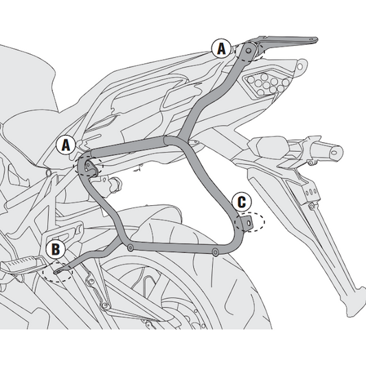 Suitcase rack lateral Monokey Side Kawasaki Versys 650 2015 Givi