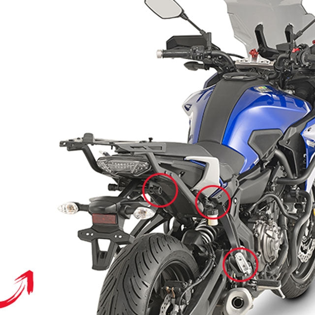 Suitcase rack lateral rapid release Monokey Side Yamaha MT-07 Tracer 2016 Givi